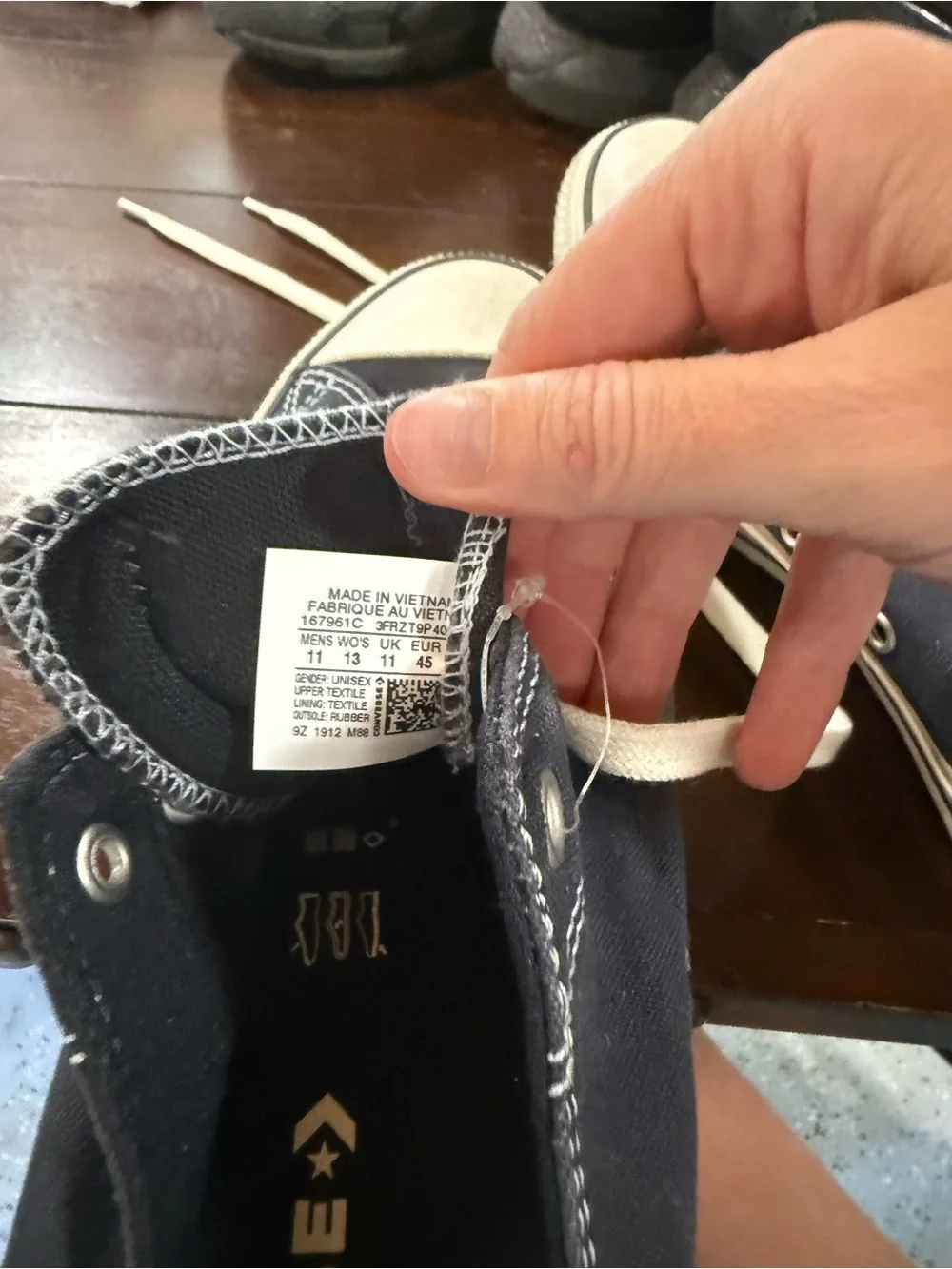 Converse navy Canvas Low Top Sneakers with Cream Accents - Picture 2 of 3